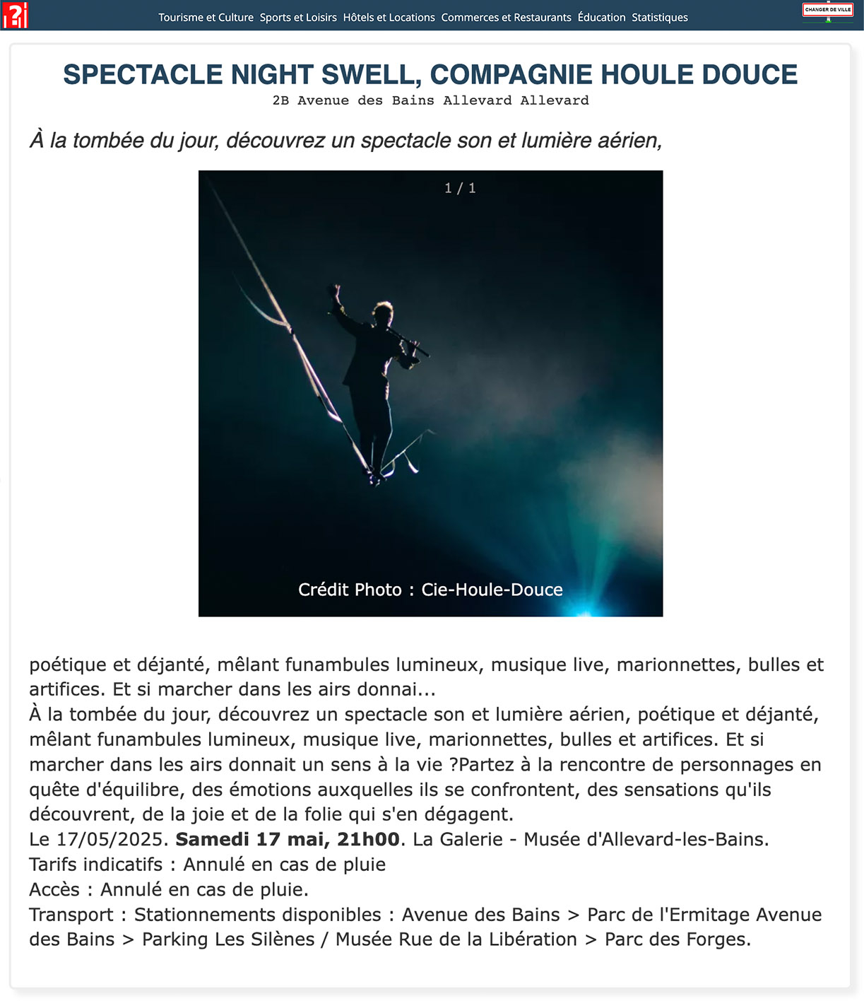 Night Swell, Nuit europe╠üenne des muse╠ües, Allevard-les-Bains (38) psd Night Swell Nuit europe╠uenne des muse╠ues Allevard les Bains 38 psd - Houle Douce Association de spectacles aériens